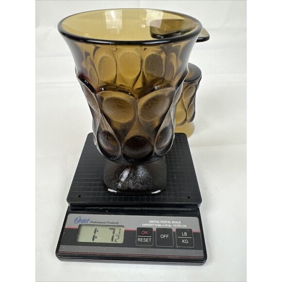 Set 2 70s Mod Noritake Spotlight Brown Amber Iced Tea Goblet Glasses 6 1/2" VTG - Picture 5 of 6